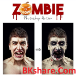 Zombie Photoshop Action tạo hiệu ứng kinh dị trên khuôn mặt 1